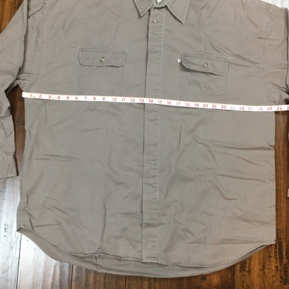 CONSENSUS Men’s Long-Sleeved Khaki Button Down Shirt Size XXL EUC Big & Tall - Picture 8 of 9